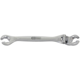 KS Tools 518.0380 CHROMEplus otvorený dvojitý očkový kľúč s kĺbom, 10mm; 518.0380