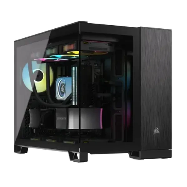 Corsair 2500X Aluminium čierna / mATX / 2x USB-C 3.2 / 1x USB-A 3.2 / bez zdroja / priehľadná bočnica (CC-9011287-WW)