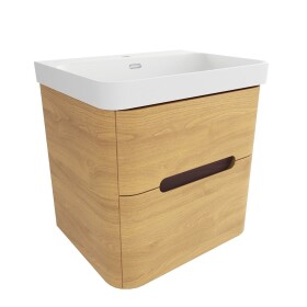 Kúpeľňová skrinka s umývadlom SAT Fusion 57,5x53x45 cm dub medový mat SATFUSION260DMMW SATFUSION260DMMW