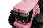 Mamido Mamido Detský elektrický traktor s vlečkou 12V 7Ah EVA kolesá ECO koža ružový