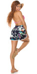 Trendy Summer Shorts with print and lace navy M/L