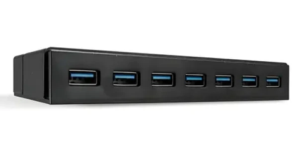 Lindy 7portový USB hub / USB hub / 7x USB-A 3.2 Gen 1 / 5 Gbit / s / kovové telo / BC 1.2 (43228)
