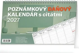 NOTIQUE Stolový kalendár Poznámkový daňový s citátmi 2027 / Stolový kalendár / 25 × 14,5 cm
