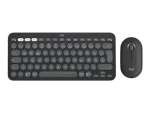 Logitech Pebble 2 Combo grafitová / Bezdrôtová klávesnica s myšou / BT / Logi Bolt / DE layout (920-012203)