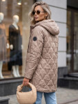 Dámska prešívaná prechodná bunda s kapucňou, béžová, FashionStreet TY5767 L