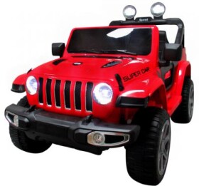 Mamido Veľký Jeep X4 4x4 červený, Pohodlné sedátko s pohonom na všetky kolesá Hojdacie auto
