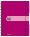 Herlitz Spiralblock to go vínová / Blok so špirálou / A5 / PP obal / gumička / 80 listov (300003235)