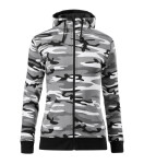 Dámska maskáčová mikina Camo Zipper Sweatshirt šedá XL