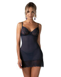 Dámska zvodná košieľka Nightly Blue Chemise tmavomodrá - Obsessive XS/S