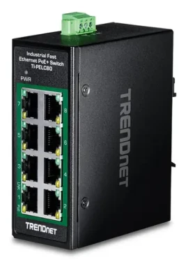 Trendnet TI-PELC80 / Priemyselný switch / 8- Port Fast Ethernet PoE+ / 200 W / DIN-Rail / IP30 (TI-PELC80)