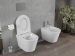 MEXEN/S - Rico Závesná WC misa Rimless vrátane sedátka s slow-slim, Duroplast, biela - 30720500 30720500