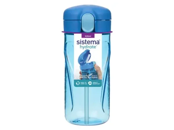 Sistema Hydrate Quick Flip Top Fľaša so slamkou 520 ml modrá (8592001419667)