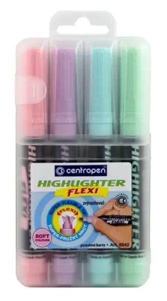 Centropen Zvýrazňovače Flexi Pastel 4ks (135848)