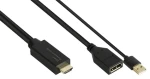 Good Connections HDMI 2.0b - DisplayPort 1.2 adaptér čierna / Adaptér / 4K UHD 60Hz / USB napájanie / 0,3 m (HDMI-AD22)