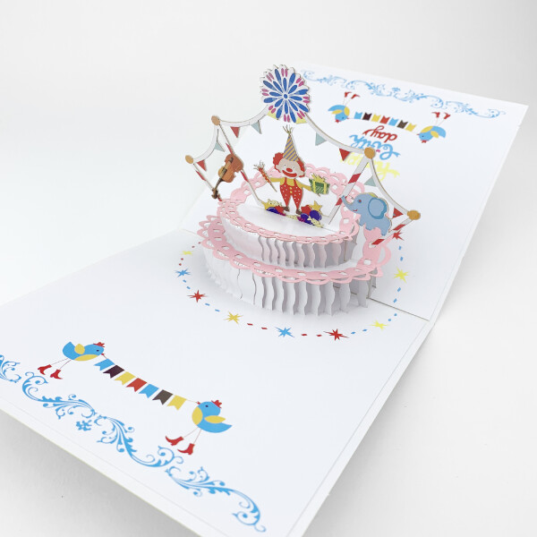 Veselá Stena 3D prianie Narodeninová torta s klaunom