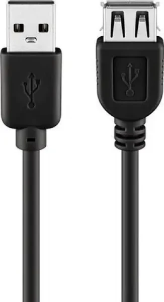 Goobay USB-A - USB-A predlžovací kábel čierna / Predlžovací kábel / USB 2.0 / 5 m / dvojité tienenie (68905)