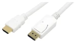 LogiLink CV0055 biela / Kábel / DisplayPort (M) - HDMI (M) / Full HD 1920x1080 / pozlátené konektory / 2 m (CV0055)