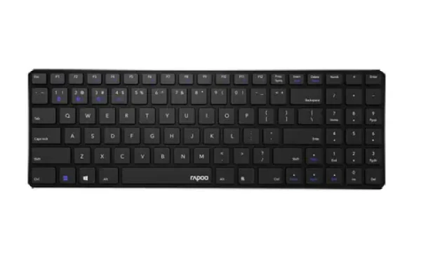Rapoo E9100M Multi-mode čierna / bezdrôtová klávesnica / 2.4 GHz / BT 3.0 a 4.0 / ultra-tenká (6940056188847)