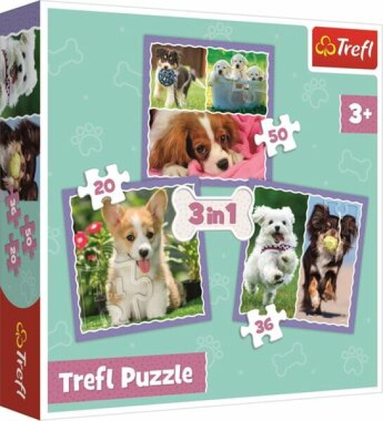 Trefl - Puzzle - Roztomilé šteňatá 3v1