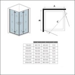 H K - Obdĺžnikový sprchovací kút MELODY R907, 90x70 cm sa zalamovacím dverami vrátane sprchovej vaničky z liateho mramoru SE-MELODYR907 / SE-ROCKY-9070