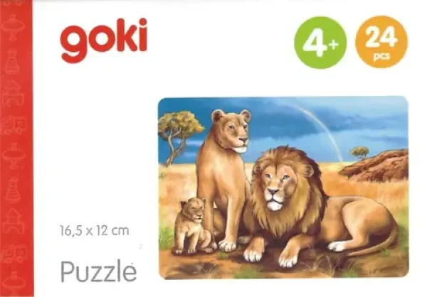 GOKI Drevené puzzle Africké zvieratá: Levy