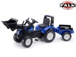 Falk Šliapací traktor New Holland T8 s nakladačom a vlečkou 3090M