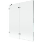 MEXEN/S - Lunar vaňová zástena 2-krídlová ľavá 140 x 150, transparent, chróm 897-140-100-01-00-L