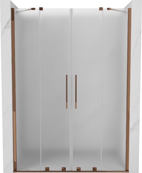 MEXEN/S - Velar Duo posuvné sprchové dvere 150, dekor, ružové zlato 871-150-000-32-60