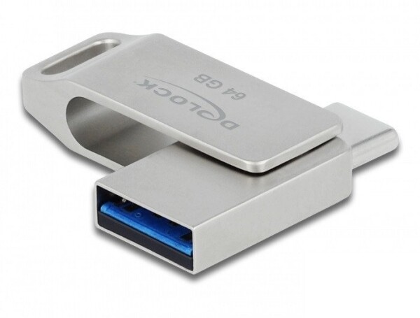 Delock PENDRIVE DELOCK 64GB USB-C+USB-A 3.1 GEN 2 METALOWA OBUDOWA
