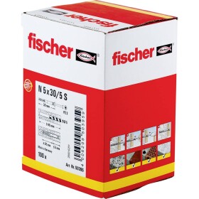 Fischer N-S klincová hmoždinka 30 mm 5 mm 050395 100 ks; 050395