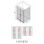 CERANO - Sprchovací kút Antelo L - Ľ/P - 6 mm - chróm, transparentné sklo - 84x70 - otočný CER-666856