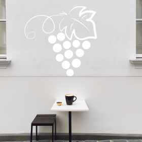 Veselá Stena Samolepka Strapec hroznového vína Farba: bílá, Veľkosť: 80 x 80 cm