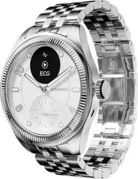 Withings Scanwatch Nova Brilliant 39mm - Titanium Silver / Chytré hodinky / OLED 0.63 "/ 5ATM / GPS / BT / výdrž až 30 (HWA10-model 10-All-Int)