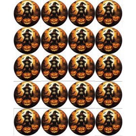 Jedlý papier na vystrihnutie na muffins Halloween čarodejnice 5 cm - PICTURE - PICTURE