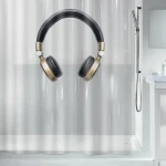 Spirella HEADPHONE sprchový záves motív slúchadla číry / 180 x 200 cm / PEVA