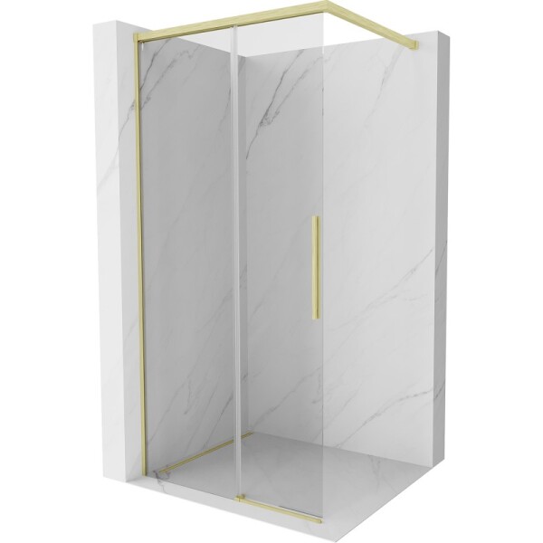 MEXEN/S - Rox Sprchová zástena WALK-IN 95 x 200, transparent 8 mm, zlato kartáčovaná 8C2-095-003-55-00