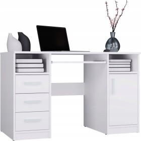 NoName BIURKO DELTA biele 120 Cm 3 zásuvoky Skrinka police Do Biura Pokoju Na Notebook