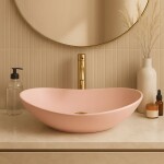 REA - Umývadlo na dosku ROYAL Powder Pink Matt 61x35 REA-U6374