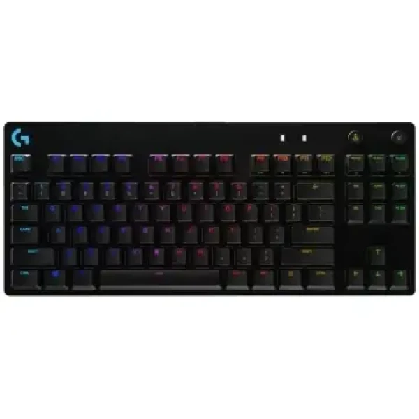 Logitech G PRO čierna / Herná klávesnica / UK layout / kábel USB-A / RGB Lightsync / bez num. klávesov / GX Blue Clicky (920-009426)