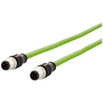 Metz Connect 142M1D11050 M12 sieťové káble, prepojovacie káble CAT 5e SF/FTP 5.00 m zelená krytie PUR, odolný proti kyselinám, odolný proti ozónu, odolný proti; 142M1D11050