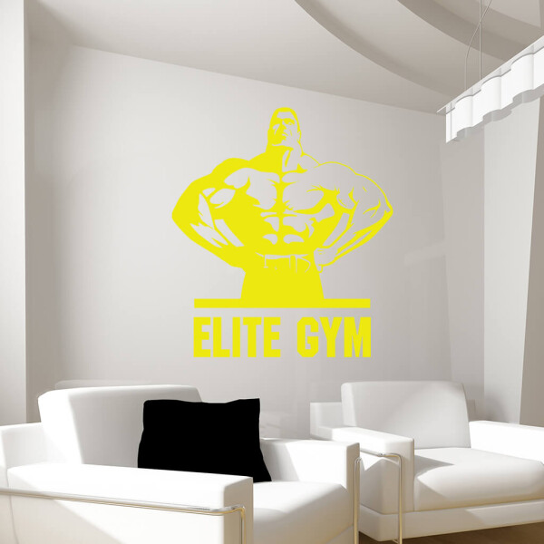 Veselá Stena Samolepka Elite Gym Farba: žlutá, Veľkosť: 40 x 43 cm