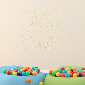 Veselá Stena Samolepka Hrad Farba: béžová, Veľkosť: 100 x 88 cm