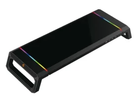 Conceptronic THORNE čierna / Herný stojan pod monitor / RGB / 4X USB-A 2.0 / šuplík / nosnosť 10 kg (THORNE01B)