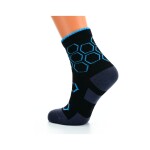 Little Shoes Ponožky šport hexagon kids bf black turquoise, 2 páry Veľkosť ponožiek: 35-38 EU EUR