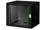 Digitus Unique čierna / Nástenný rozvádzač / 19" / 9U / 509x600x450 mm / aktívne chladenie (DN-19 09-U-SW)