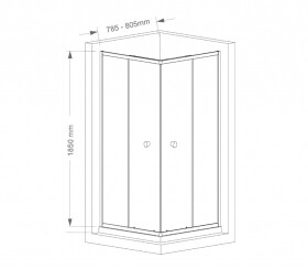 AQUALINE - AGGA štvorcová sprchová zástena 800x800, číre sklo HLF808Y