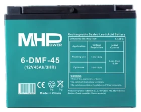 Carspa MHPower 6-DMF-45 / Gélový akumulátor / VRLA GÉL / 12V/45Ah / Deep Cycle / Terminál D3-M6 (6-DMF-45)