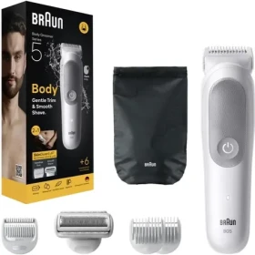 Braun BG5550 svetlo šedá / Zastrihávač / SkinGuard / 100% vodeodolný / 100 min prevádzky / nadstavce 0,5-5 mm (BG5550)