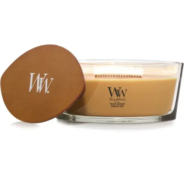 Woodwick Golden Bourbon sviečka loď (5038581167800)