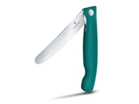 VICTORINOX Swiss Classic Piknikový nôž 11 cm zelená / vrúbkované ostrie (6.7834.FC1)